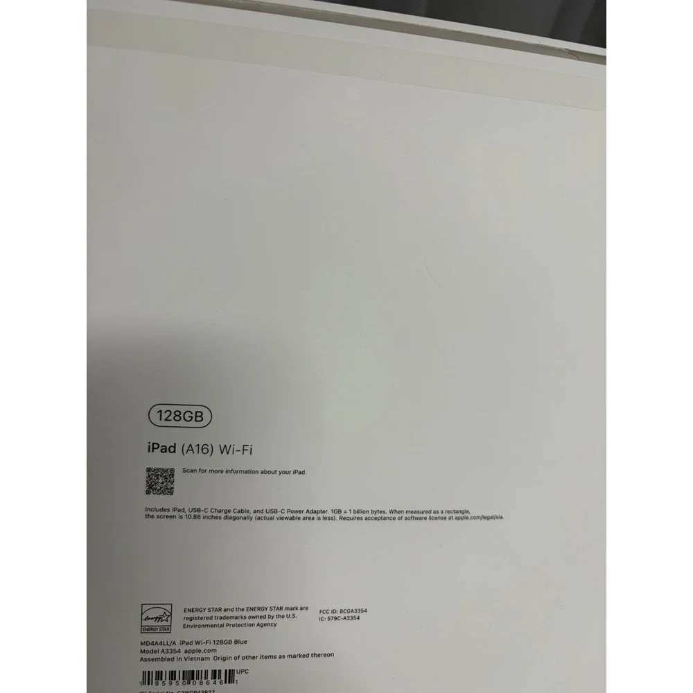 Apple iPad A16 Model A3354 ‎ 128 GB EMPTY BOX ONLY blue